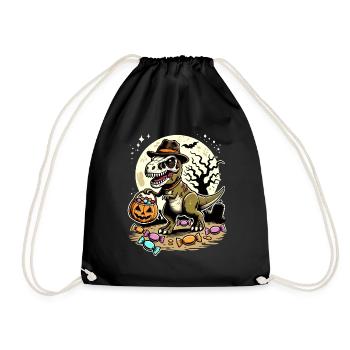 Drôle de T-Rex Zombie Aime Les Bonbons - Sac de sport léger - noir - Devant