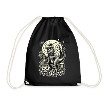 Drôle T-Rex Zombie Aime Bonbons Halloween - Sac de sport léger - noir - Devant