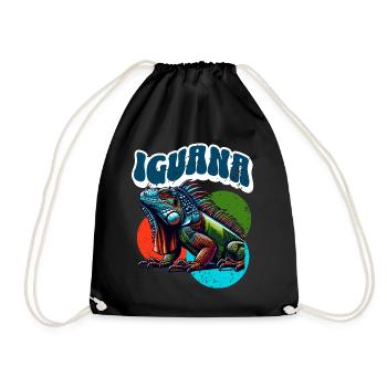 Iguana - Drawstring Bag - black - Front