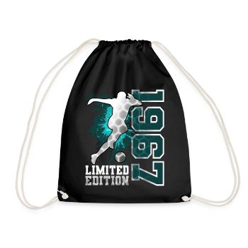 1967 Year of birth Birthday Football - Drawstring Bag - black - Front