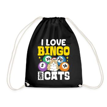 J’aime le bingo et les chats Bingo drôle Jeux d’argent chats - Sac de sport léger - noir - Devant