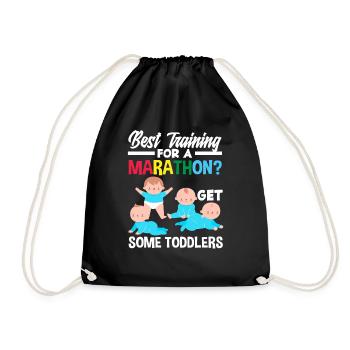 Best training for a marathon? Get one - Drawstring Bag - black - Front