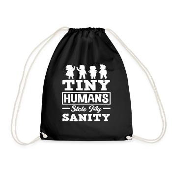 Little people stole my mind daycare - Drawstring Bag - black - Front
