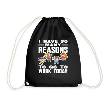 I have so many reasons to go to work Daycare - Drawstring Bag - black - Front