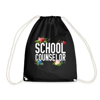 School Counselor Flower Floral - Turnbeutel - Schwarz - Vorne
