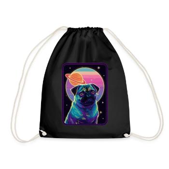 Animal Art Planet Fantasy Artwork : Carlin avec - Sac de sport léger - noir - Devant