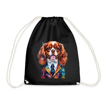 Cavalier King Charles Spaniel Costume Imprimé Chien - Sac de sport léger - noir - Devant