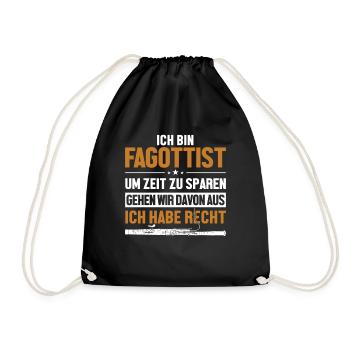 Fagottist hat immer Recht Aerophone Music - Drawstring Bag - black - Front