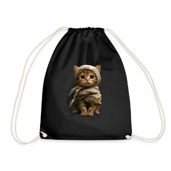 Cute Mummy Kitten - Halloween Costume Design - Drawstring Bag - black - Front