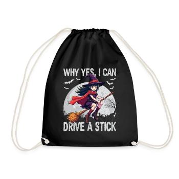 Costume de sorcière d’Halloween Balai de sorcière - Sac de sport léger - noir - Devant