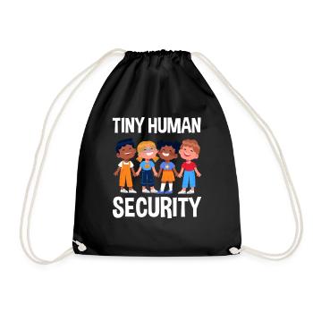 Little people safety daycare center - Drawstring Bag - black - Front