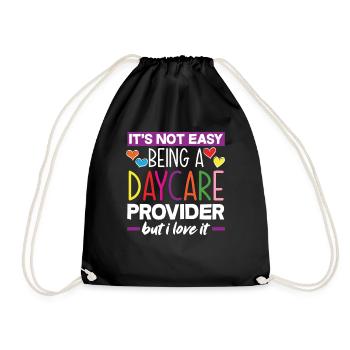 It is not easy to find a kindergarten provider - Drawstring Bag - black - Front