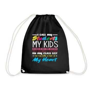 I call my students my children kindergarten - Drawstring Bag - black - Front