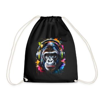 Casque Gorille Singe Coloré Animal Design Imprimer - Sac de sport léger - noir - Devant