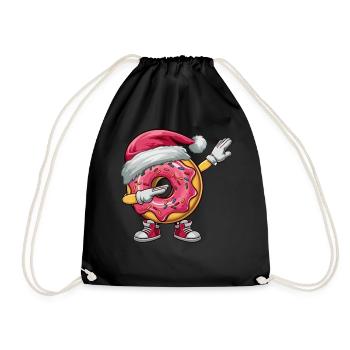 Dabbing Donut Père Noël Dab Danse Enfants - Sac de sport léger - noir - Devant