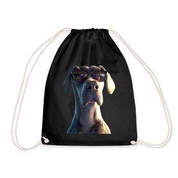 Great Dane Hatz Male Saupacker Great Dane - Drawstring Bag - black - Front