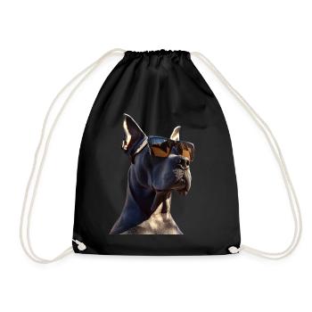 Great Dane Hatz Male Saupacker Great Dane - Drawstring Bag - black - Front