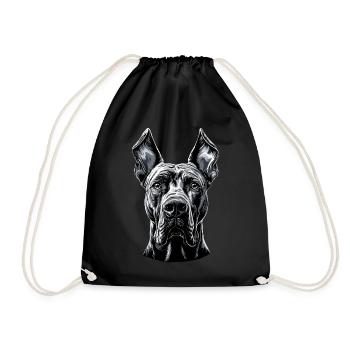 Great Dane Hatz Male Saupacker Great Dane - Drawstring Bag - black - Front