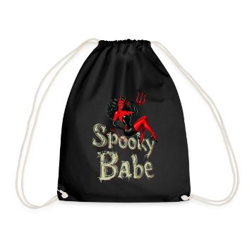 Spooky Babe Retro Devil Women's Costume - Drawstring Bag - black - Front
