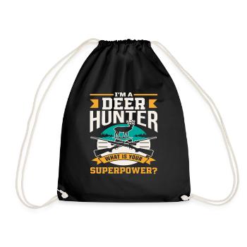 Je suis un chasseur de cerfs, quel est ton superpouvoir - Sac de sport léger - noir - Devant