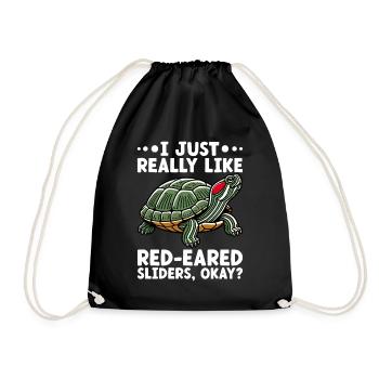 Tortue Tortue à oreilles rouges - Sac de sport léger - noir - Devant