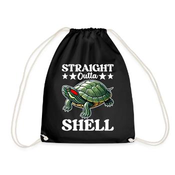 Tortue Tortue à oreilles rouges - Sac de sport léger - noir - Devant