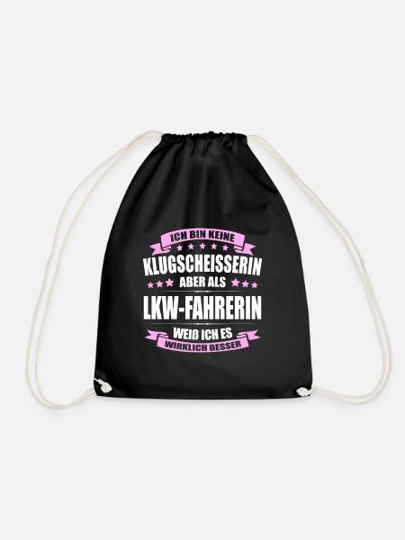 Ich Bin Keine Klugscheisserin LKW-Fahrerin Trucker - Turnbeutel - Schwarz