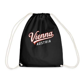 Vienna Austria Souvenir - Drawstring Bag - black - Front