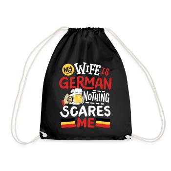Deutsche Ehefrau Deutschland - Turnbeutel - Schwarz - Vorne