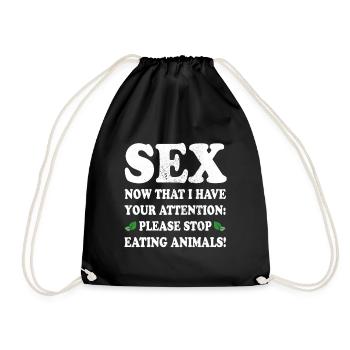 sexe maintenant j’ai ton attention arrête de manger des animaux - Sac de sport léger - noir - Devant