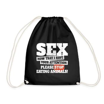 sexe maintenant j’ai ton attention arrête de manger des animaux - Sac de sport léger - noir - Devant
