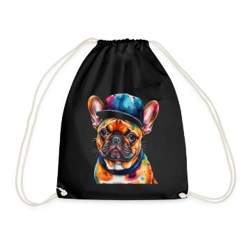 Bouledogue Français Snapback Cap Frenchie Dog - Sac de sport léger - noir - Devant