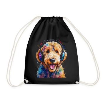 Goldendoodle Casque Chien Animal Design Imprimer - Sac de sport léger - noir - Devant