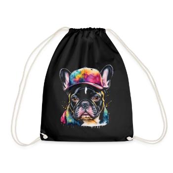 Bouledogue Français Snapback Cap Frenchie Dog - Sac de sport léger - noir - Devant