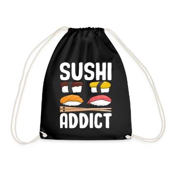 Sushi Addict Drôle Cuisine japonaise Sushi Fruits de mer - Sac de sport léger - noir - Devant