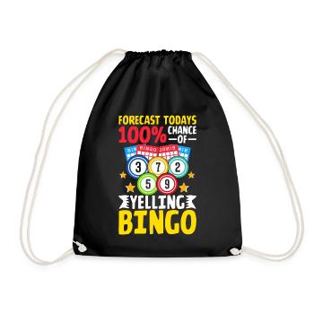 100 % de chances de crier Bingo Bingo drôle - Sac de sport léger - noir - Devant