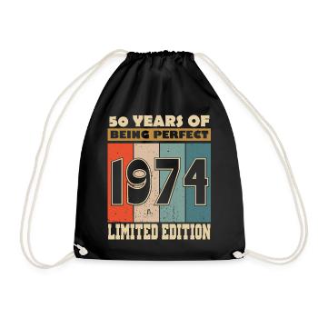 Millésime 1974 -50e anniversaire - Sac de sport léger - noir - Devant