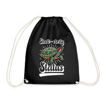 Turtle Red-eared Turtle - Drawstring Bag - black - Front