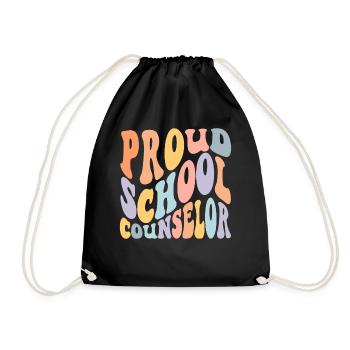 School Counselor Proud School - Drawstring Bag - black - Front