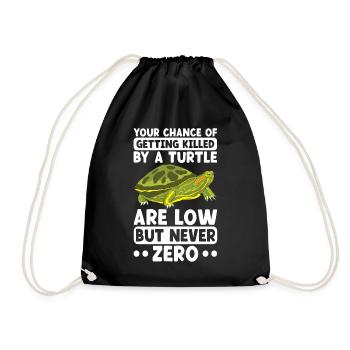 Tortue Tortue à oreilles rouges - Sac de sport léger - noir - Devant