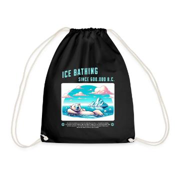 Relaxed polar bear while bathing in the Arctic - Drawstring Bag - black - Front