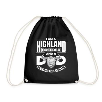 Ich Bin Highland Züchter Und Papa - Turnbeutel - Schwarz - Vorne