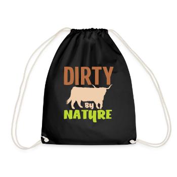 Highland Cow Dirty By Nature - Turnbeutel - Schwarz - Vorne