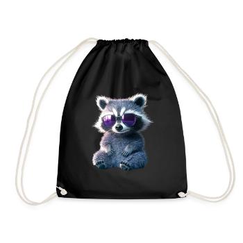raton laveur raton laveur J’adore petit raton laveur mignon - Sac de sport léger - noir - Devant