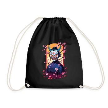 Oni Samouraï Vaporwave Esthétique Japon Culture - Sac de sport léger - noir - Devant