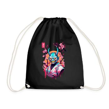Oni Samouraï Vaporwave Esthétique Japon Culture - Sac de sport léger - noir - Devant