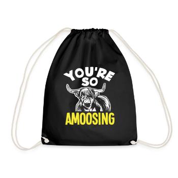 Du Bist So Mooosig Highland Kuh - Turnbeutel - Schwarz - Vorne