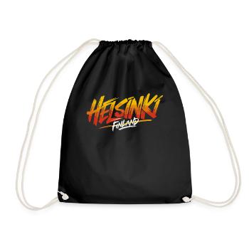 Helsinki Finland Souvenir - Drawstring Bag - black - Front