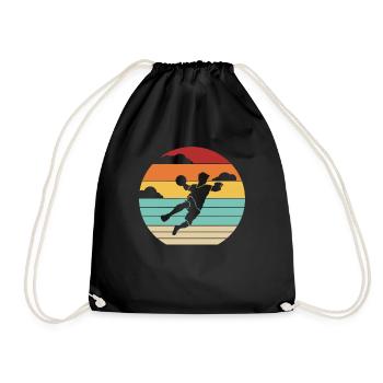 Retro Game Prisonball Team Player Dodgeball - Drawstring Bag - black - Front