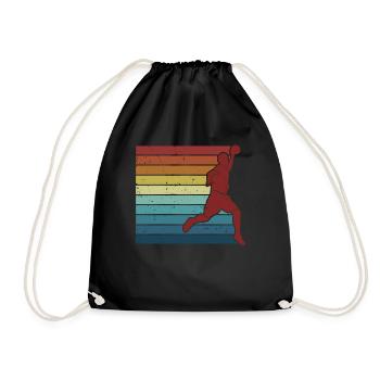 Jeu d’équipe rétro Prisonball Joueur de ballon chasseur - Sac de sport léger - noir - Devant